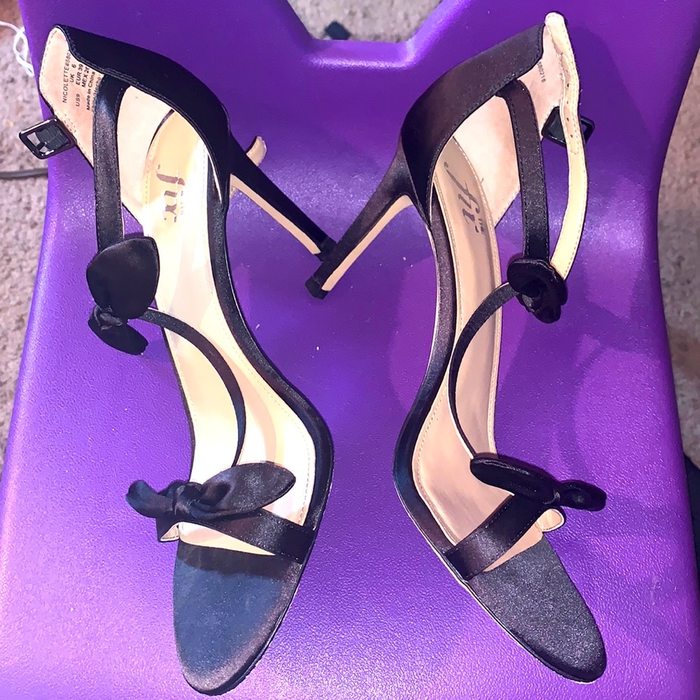 Open toe over the foot strapped heel